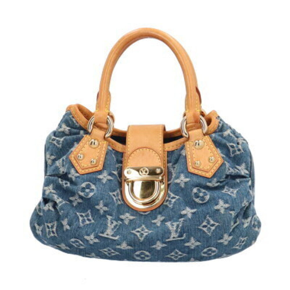 Louis Vuitton Pleaty Monogram Denim Handbag Blue
